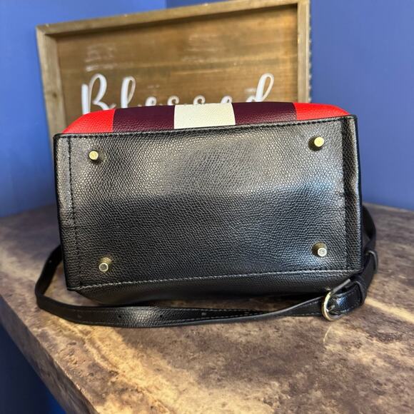 Furla Ribbon Small Bucket Bag - Nero Talco Burgundy - Picture 9 of 16